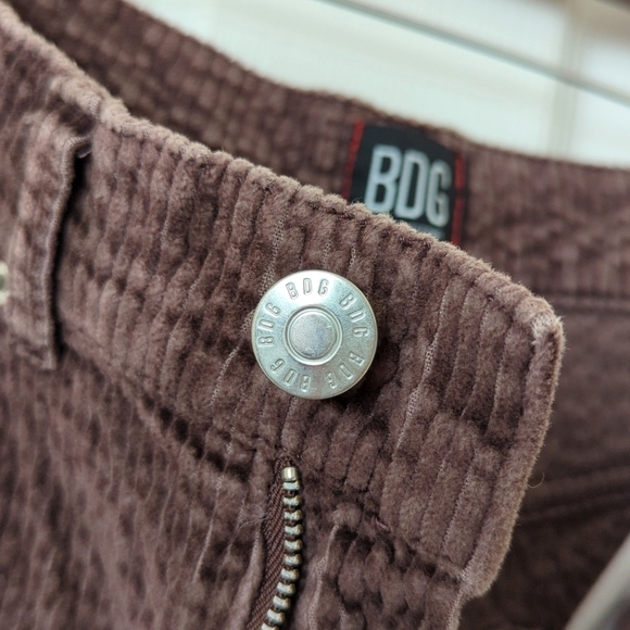BDG Urban Outfitters Bubble Corduroy High Rise Baggy Tapered Leg Pants Brown 26 - Picture 10 of 15